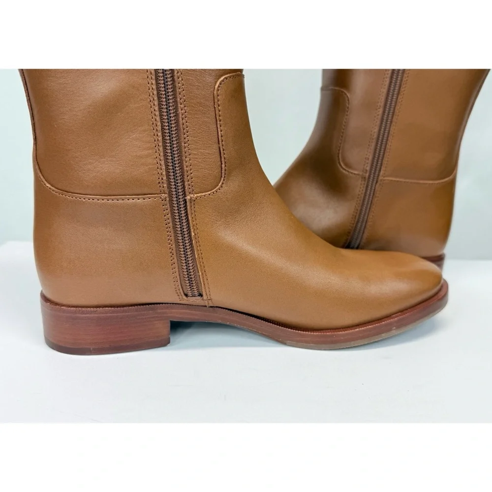 New Tory Burch Everly Strap Riding Boot Sierra Sz 7.5